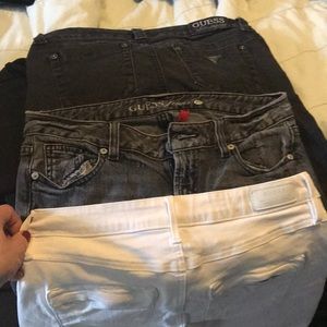 Three pairs of guess jeans